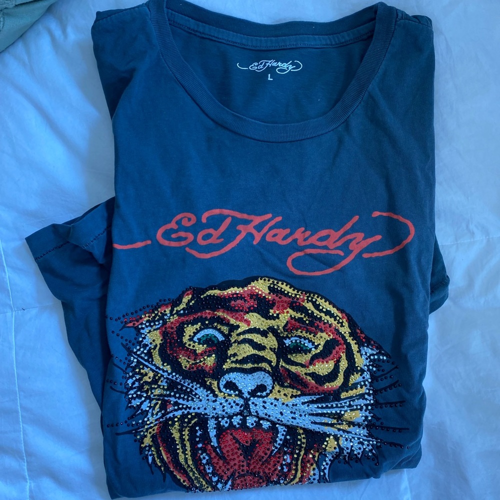 Ed hardy rhinestone tee
